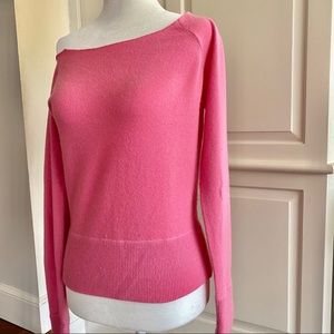 Vince off-the-shoulder cashmere pink sweater